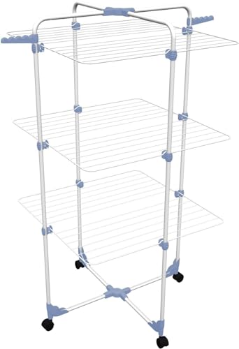 Gimi Modular 3 Étendoir tour à poser sur le sol en acier, 30 m d'étendage, multicolore