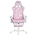 XUOXFUTZIG Sport Pink Series Gaming Chair with Footrest - Velvet-Like Fabric & Memory Foam for All-Day Comfort