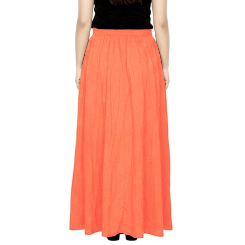 Image of Sttoffa Women Solid Color Maxi Plain Cotton Full Length White Skirt 40 inch Long Cotton Long Skirt