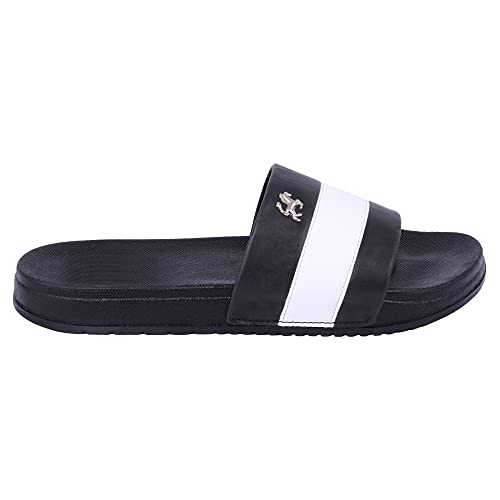 Image of PERY-PAO Mens Stylish Sliders Black, Grey, Sky Blue, White Boys Slippers