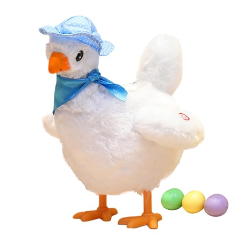 Xujuika Poule Ponds Oeufs, Jouets De Pâques Poule Pondeuse Qui Chantent Et Dansent avec Chapeau Et Écharpe pour Réunion De Famille, Fête De Vacances,...