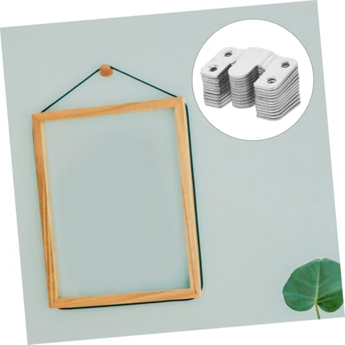 Image of 20pcs Heavy Duty Stainless Steel Wall Mount Brackets Durable Picture Hanging Clips for Mirrors Art Display Versatile Installation Hardware for Home Decor
