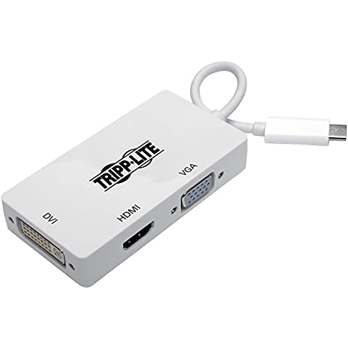 Adaptador USB-C a HDMI DVI y VGA Tripp Lite U444-06N-HDV4K blanco de 15 cm