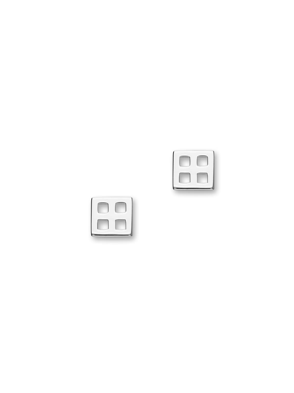 Ortak 925 Sterling Silver Handmade Simplistic Stud Earrings, Charles Rennie Mackintosh Designs Inspired, High Polished, Scottish Fine Jewellery, Made in Scotland