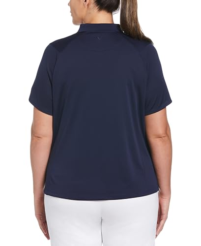 Callaway Women's Plus Swing Tech Short Sleeve Golf Polo Shirt, Peacoat, XX-Large Plus - image 2