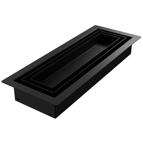 Fittes Framed 4x12" Steel Floor Vent with Double Channel, Black