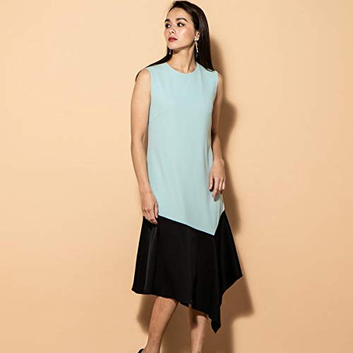 Viaggio Blu(ビアッジョブルー） バイカラーイレギュラーヘムジョーゼットワンピース