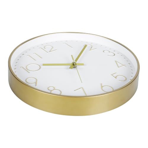 Image of 2 Pack Black&Gold Wall Clock 12 Inch Silent Wall Clocks Battery Operated