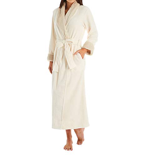 Natori Women's Alpine Plush Long Robe F74168 L Warm White/Beige