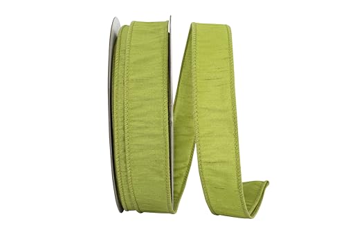 Ribbon - Dupioni Supreme Wired Edge, Green Grass, 1-1/2 Inch, 50 Yards