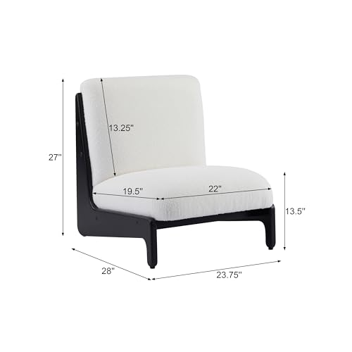 Image of Set of 2 Moda Accent Chairs with Solid Wood Frame, White Cushion - Modern Ergonomic Design for Living Room