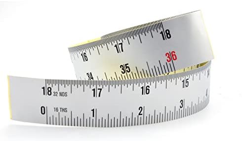 Edtape Workbench Ruler,Adhesive Backed Tape Measure,Waterproof Measuring Sticker,Sticky Measuring Tape,36 Inches Length, 1.02 Inches Width Center Finder Ruler Imperial Ruler, 36inches
