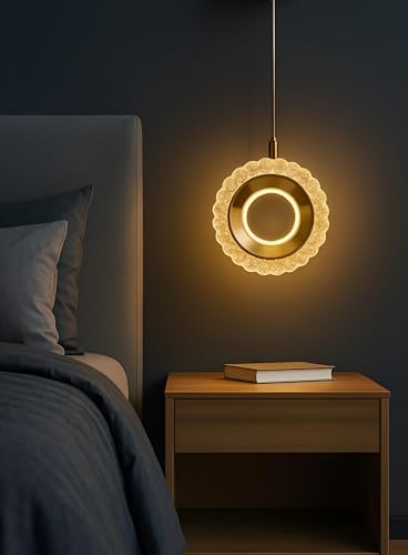 Image of FILLISKA 3 in1 Colour Changing LED Luxurious Hanging /Pendant Light (FrenchGold-MX8117)