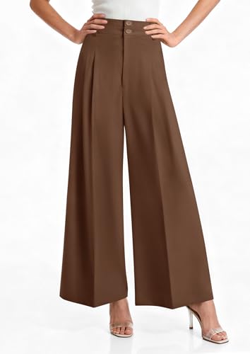 Image of PRETTYGARDEN Women's High Waisted Wide Leg Dress Pants
