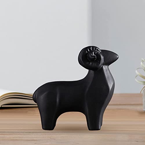 Figura Decorativa de Oveja de Cerámica Negra Tamaño M miniatura 2