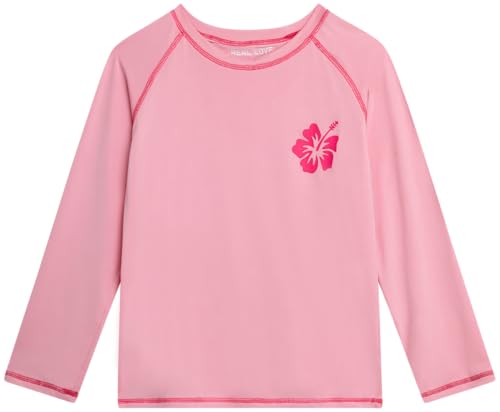 Image of Real Love Toddler Girls Rash Guard - 2 Pack Quick Dry Sun Protection Girls Swim Shirt Long Sleeve Rash Guard Kids (2T-16)