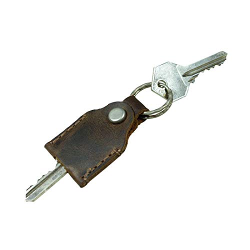 Hide & Drink, Leather Key Holder, Keychain Organizer, Emergency Coin Pouch, Pocket Accessories, Handmade (Bourbon Brown)