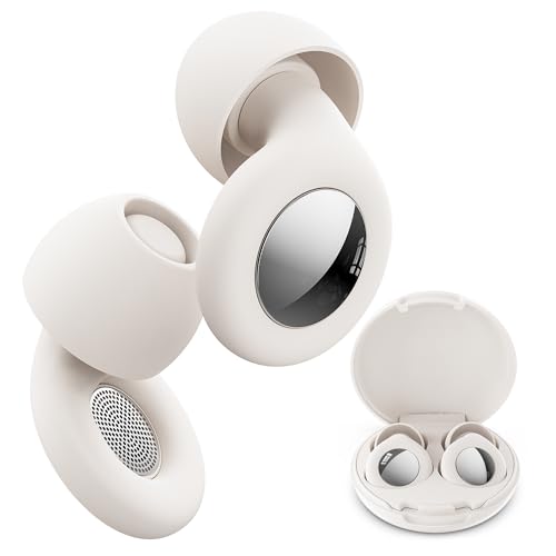 KAUGIC Ear Plugs for Sleep, NRR 33 dB Reusable Hearing Protection for Concerts, Flight Travel, Work and Nightlife with 8 Tips and Compact Case - White