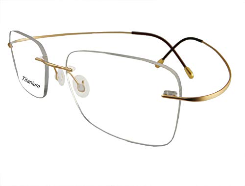 Image of Circleperson Rimless Titanium Eyeglass frames Men Hingeless Light weight 55-18-140