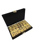 Domino Double 6 Gold Marbleized Tiles Jumbo Tournament Size