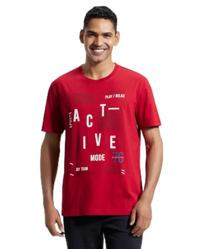 Image of Jockey 2718 Men Super Combed Cotton Printed Round Neck Half Sleeve T-Shirt