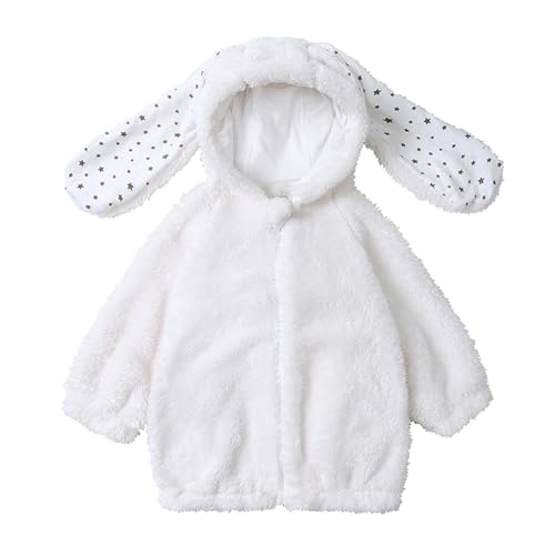 Kids Fleece Jacket for Girls Fur Fuzzy Thermal Bunny Hooded Fall Toddler Winter Coat Kids Plush Cute Zip Up Jackets