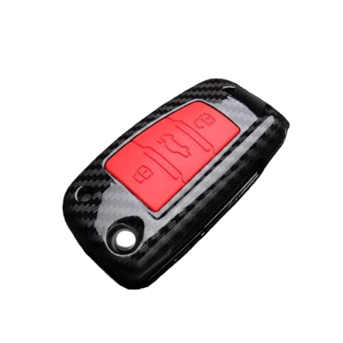 J[{t@Co[ ABS }bg J[܂肽݃L[Jo[ tP[XVF ƌ݊ Audi A3 8L 8P A4 B6 B7 B8 C6 4F RS3 Q3 Q7 TT 8L 8V S3 C5 C6 Ή(A-carbon Red)