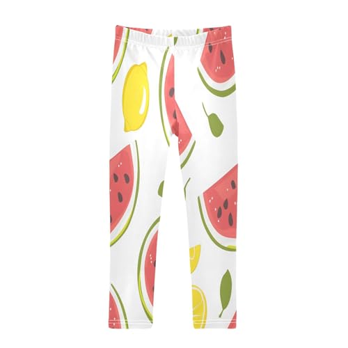 Bolaz Toddler Girls Leggings Printed Yoga Pants Leggings Watermelon Lemon Leaves for Kids