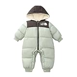 Baby-Pyjama, Schneeanzug für Babys, Jungen und Mädchen, Winterkleidung für Neugeborene, Wintermantel, Kapuzenjacke für Babys, Overall für Kleinkinder (hellgrün, 3-6 Monate)