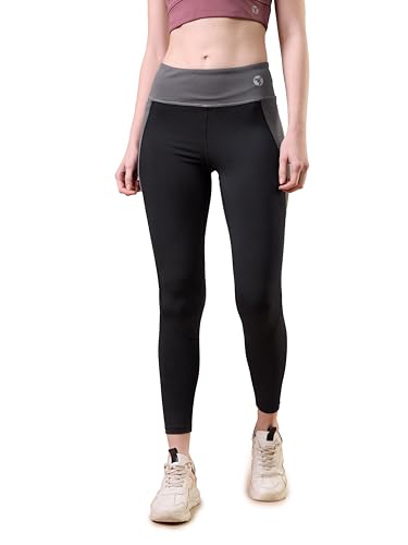 Image of TECHNOSPORT Women's High Rise Slim Fit Tights for Running, Gym and Sports