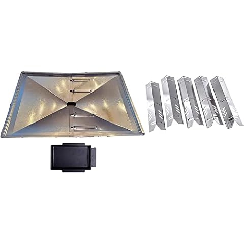 Quickflame Grill Drip Pans Adjustable Grease Tray and Heat Plates Set for DynaGlo, Uniflame, BHG, Backyard Grill Models -(27") Cover