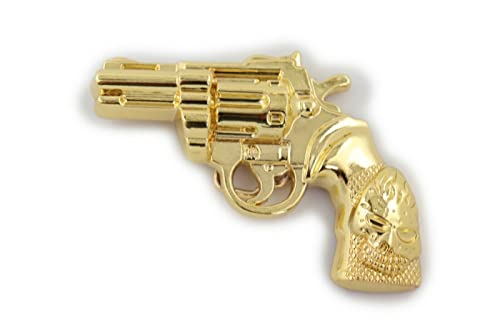 Men Belt Buckle Hood Street Fashion Jewelry Gold Metal Large Revolver Gun Bling Style Cowboy Pistol