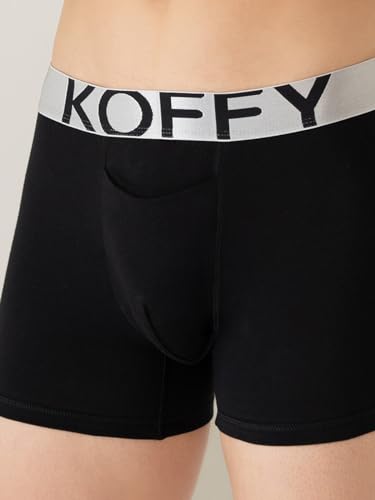 Image of KOFFY Men's Malleable Cotton Lycra Long Trunk with Minus Cutting Pouch I Wrinkle Free I Moisture Wicking Technology