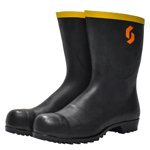 シバタ工業　静電気帯電防止靴　長靴　安全靴 ミドチャン] シバタ工業 安全静電長 (静電気帯電防止長靴) ブラック