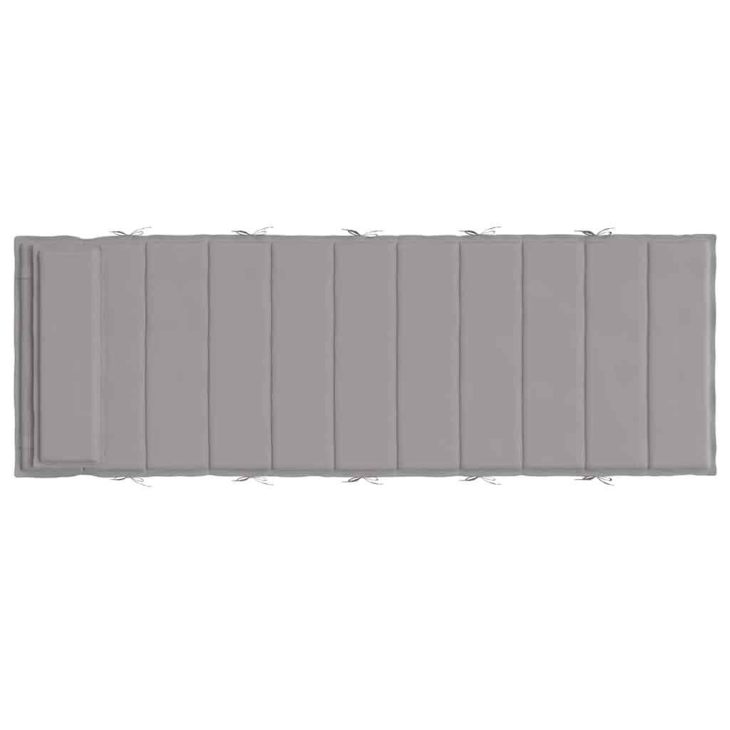 Cuscino per Lettino Sdraio 180x60 cm Grigio da Giardino Terrazzo