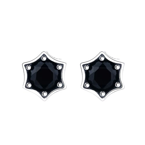 Boucles d'oreilles zircone sterling 8mm avec motif étoile géométrique