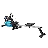 Stamina Elite Wave Water Rowing Machine Foldable Rower w/ Fitness Coaching App, No Subscription Required - Wireless Heart Rate Monitor Included - Rowing Machines for Home Use