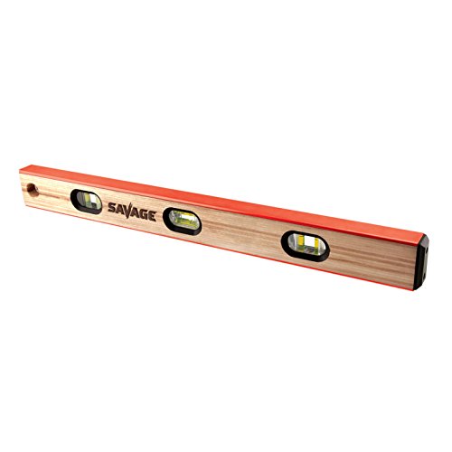 Swanson Tool Co Svml240 24 Inch Savage Laminated Wood Masonry I-Beam Level With 3 Bubble Vials For 0°/90°/45° Measurements #TOP3