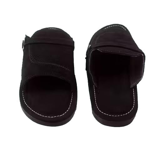 Velvet Slippers for Men Soft Cushioned Comfortable Indoor Flip Flops, Anti-Slip Lightweight House Slippers for Daily Wear (black, 11, UK Footwear Size System, Adult, Men, Numeric, Wide, 7)-image-38