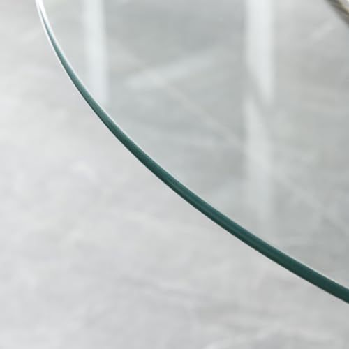 Panana 100cm Round Glass Kitchen Dining Table With Silver Chrome Legs Kitchen Table Ideal for Home Restaurants Pub Office, FRDTRDCR01010000-RAZP - Image 8