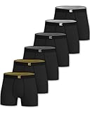 Pierre Calvini Boxershorts Herren aus Bambus (3/6er-Pack) – atmungsaktiv, Anti-scheuern, feuchtigkeitsableitend, ohne kratzige Etiketten – langlebige Unterhosen mit längerem Bein – weiche Boxershorts