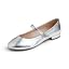 Maryjane Silver Vegan Flat Heel