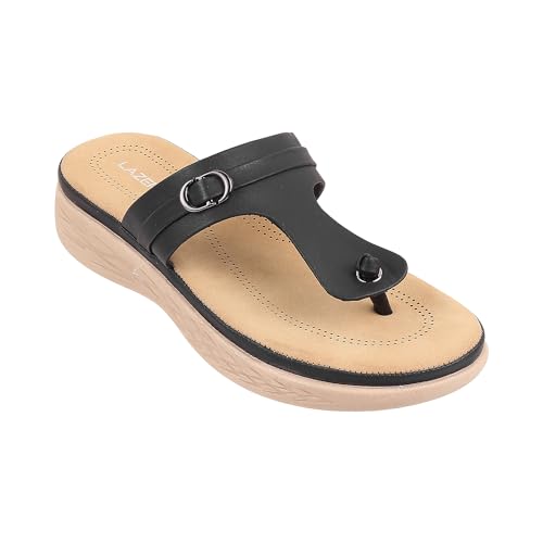 Image of Lazera Womens Ultimate Comfort Flat Casual Chappal Black