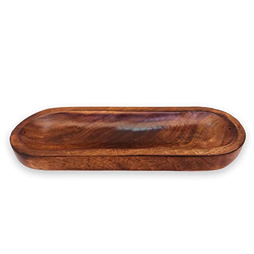 LAMARE - Porta Incienso de Madera Tropical para Varillas – Hecho a Mano – Quemador y recogedor de Cenizas Artesanal – 100% ecológico - Berlin 30 x 10 x 3 cm