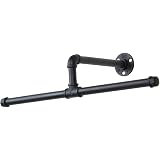 Industrial Pipe Floating Clothing Rack Rustic Vintage Metal Iron Garment Rack Wall Mounted DIY Shelv