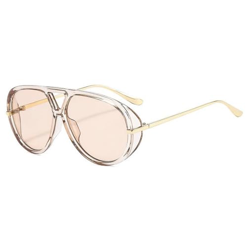 Trendy Oversized Pilot Sunglasses Women For Men Round Sun Glasses Vintage Big Frame Shield Shades Men Punk Sunglasses2