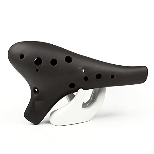 Easy to learn Ocarina Alto C Black Ocarina Strumento Ocarina 12 fori Strumento a fiato Ocarina Ceramic Matte Ceramic