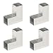 Produktbild vidaXL 4x Pfostenverbinder L-Form 2 Hülsen Balkenschuh Holzverbinder Eckverbinder Pfostenecke Balken Verbinder Feuerverzinkt Verzinktes Metall 71x71mm