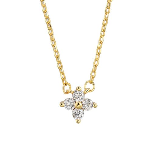 Image of Elmsley Gold Necklaces for Women,18K Gold Plated Necklaces,Four Leaf Clover Pendant Necklace,Trendy Jewellery Gifts,Suitable for travel, parties, festivals, birthdays, and wearing for Women Girl