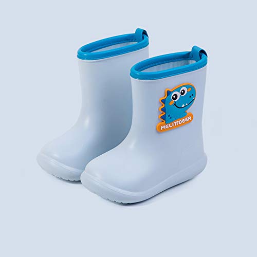 EnJoCho Toddler Rain Boots for Kids,Unisex Kids Shoes for Boys Girls Cartoon Rubber Waterproof Rain Shoes Rain Boots (Blue-01, 2-3 Years)2